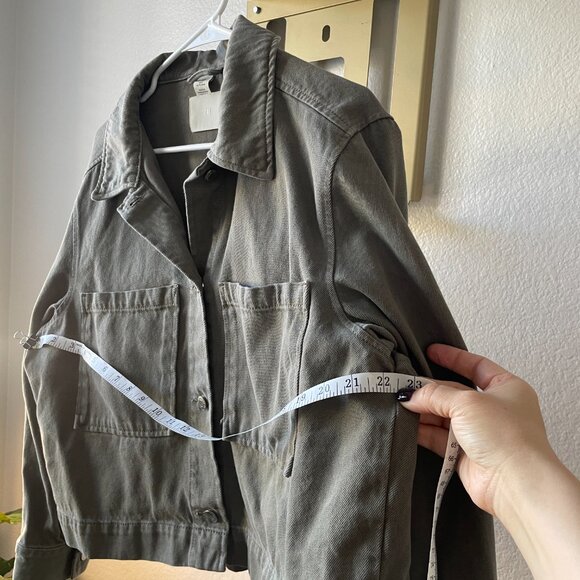H&M Womens Olive Green Utility Jacket – Size L - Picture 5 of 5